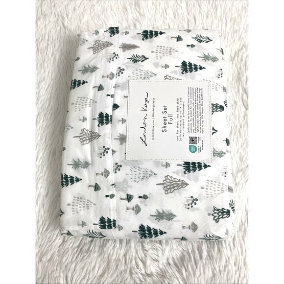 London Kaye Full Bed Sheet Set Christmas Tree Print Winter 4 Pieces OEKO TEX - Picture 8 of 9